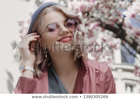 Stockfoto: Happy Beautiful Woman Posin With Flowers