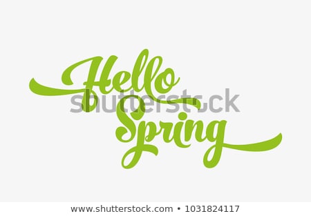 ストックフォト: Hello Spring Green Inscription