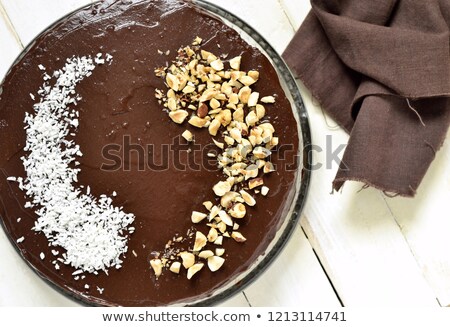 Foto stock: Vegan Chocolate Beet Cake Top View Copy Space