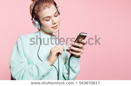 Stock fotó: Portrait Woman With Headphones