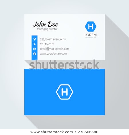 Foto stock: Simple Blue Business Card Vector Design Template