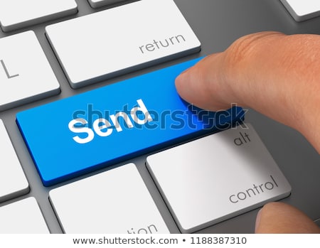 Stok fotoğraf: Keyboard With Blue Button - Candidates 3d