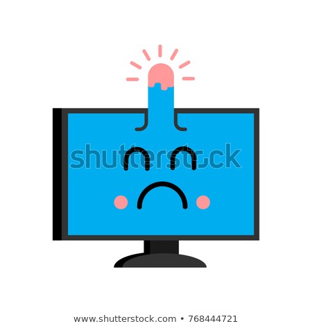 Sick Computer Emotion With Bump On Head Emoji Sad Pc Emotion V Сток-фото © MaryValery