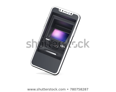 Stock fotó: Modern Smartphone With Atm As Display 3d Rendering