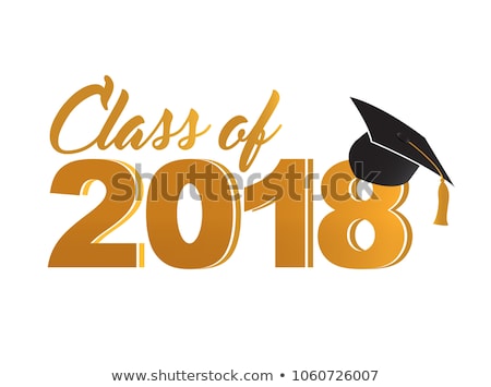 Class Of 2018 Golden Sign Illustrator Design Graphic Сток-фото © alexmillos