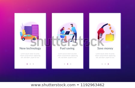 Foto stock: Fuel Saving And Gas Mileage Ui Ux App Interface Template