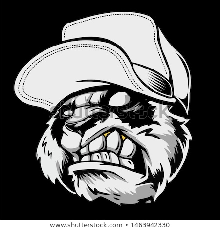 Foto stock: Cartoon Angry Cowboy Bear