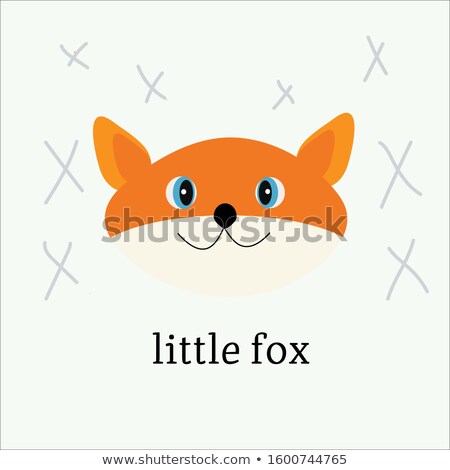 ストックフォト: Cartoon Fox Cub Sign
