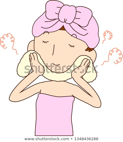 Stock photo: Illustration Of A Lady Who Is Washing The Face As After Bathing