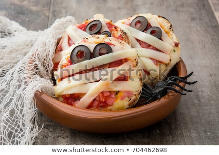 Сток-фото: Halloween Scary Mini Mummy Pizza