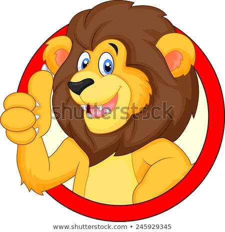 Foto d'archivio: Lion Cartoon With Thumb Up