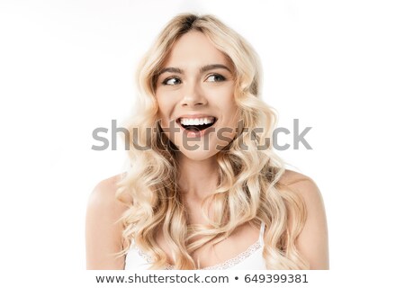 [[stock_photo]]: Seductive Charming Young Woman With Curly Blonde Hair