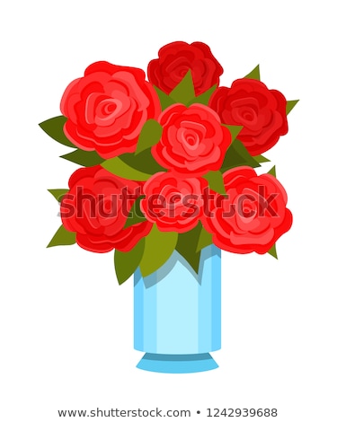 Stockfoto: Rose Flowers In Vase Beautiful Romantic Bouquet