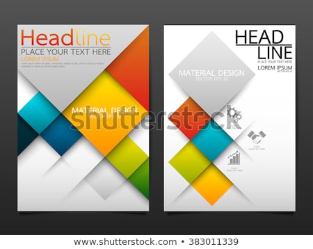 Stock fotó: Creative Blue Square Geometric Business Brochure Flyer Cover Pag