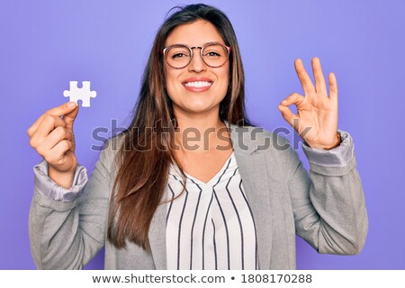 Foto stock: Cheerful Business Woman Showing Okay Gesture