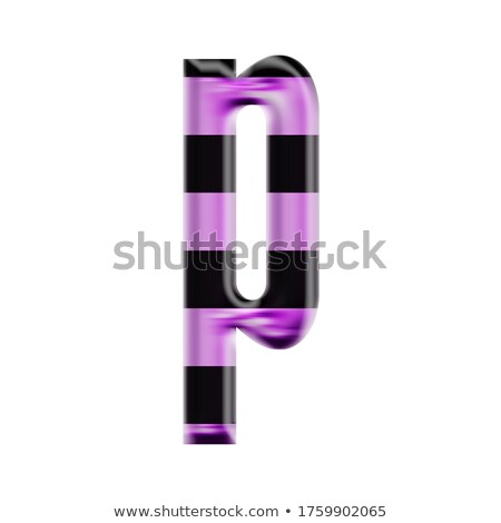 Foto stock: Black And White Stripes Letter P 3d