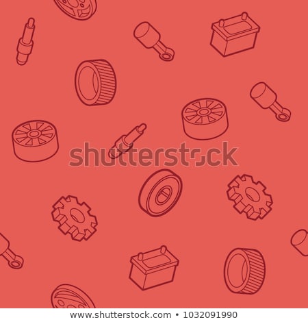 Сток-фото: Shopping Color Outline Isometric Pattern