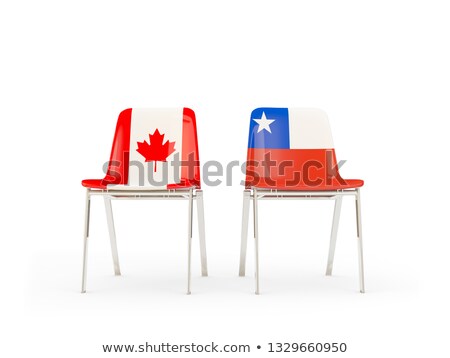 Stock photo: Two Chairs With Flags Of Canada And Chile