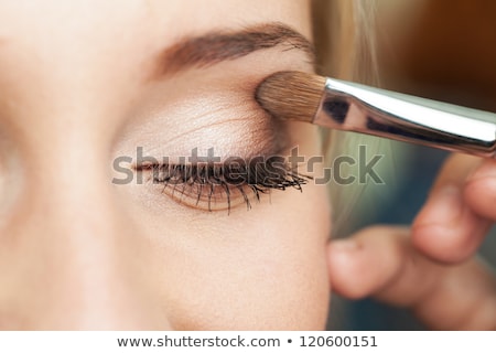 Stock fotó: Beautiful Model Applying Eyeliner Close Up On Eye