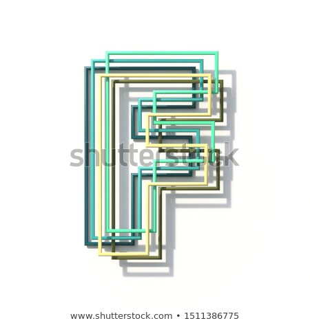 Foto stock: Three Colors Line Font Letter F 3d