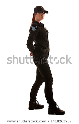 Zdjęcia stock: Redhead Police Officer Isolated On White