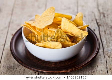 Zdjęcia stock: Nachos Chips On Brown Ceramic Plate