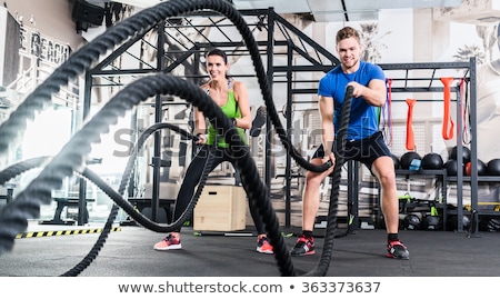 Fitness With Training Ropes Stockfoto © Kzenon