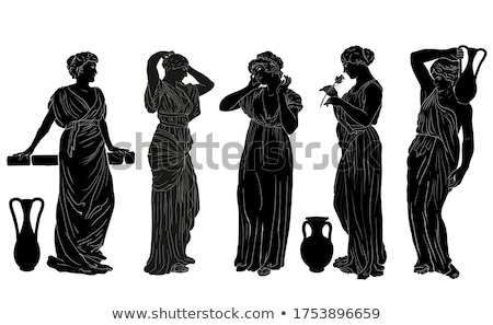 Foto stock: Ancient Greek Style Woman In White Tunic