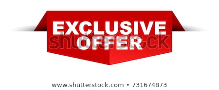 Stock fotó: Exclusive Offer Red Vector Icon Button