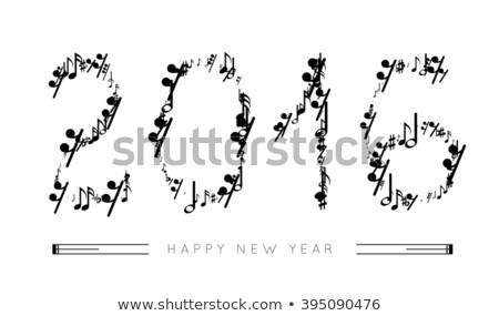 Foto stock: Musical Notes In The Form Of Numbers Year 2016