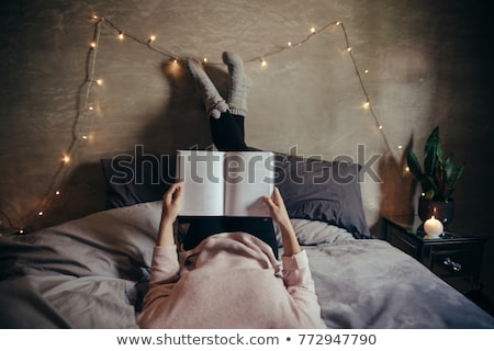 ストックフォト: Woman Reading In Bed