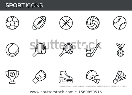 Foto stock: Rugby Ball Line Icon