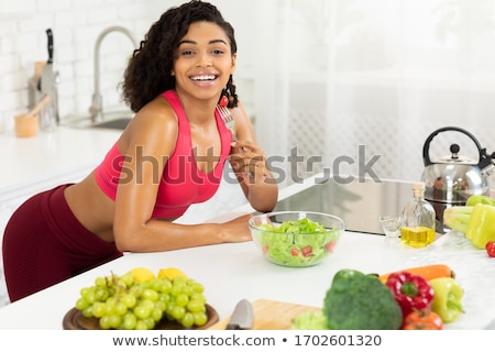 ストックフォト: Girl Leaning On Dinner Table
