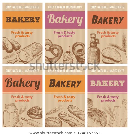 ストックフォト: Cartoon Loaf Bread Poster Design With Text