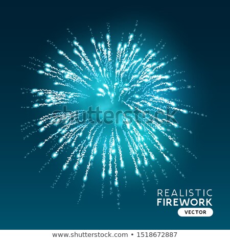 商業照片: Large Blue Realistic Firework Vector