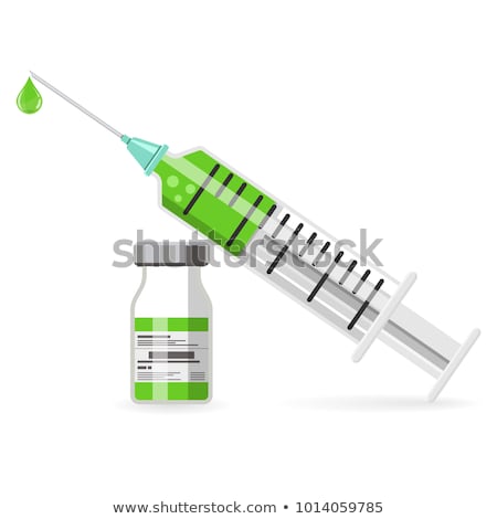 Stock photo: Plastic Medical Syringe With Medicine And Drop
