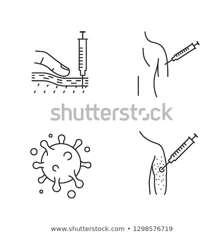 Foto d'archivio: Syringe And Virus Icon Vector Outline Illustration