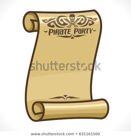 Stok fotoğraf: Vector Paper Scroll With Sword