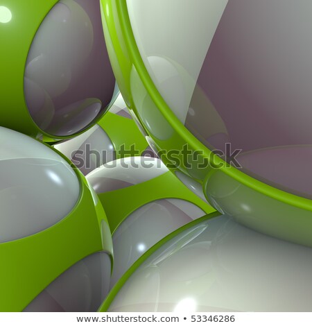 Stok fotoğraf: 3d Green Alien Techno Object Ball