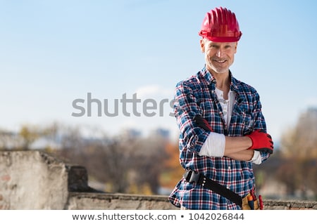 Zdjęcia stock: Portrait Of A Bricklayer