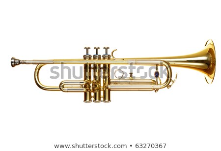 Stock photo: Brass Trumpet Over White Background