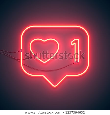 Stock fotó: Glowing Neon Sign - Like