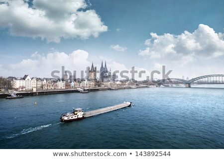 Stock photo: Freight Ship On River Rhine By Cologne