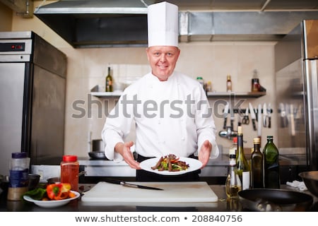 Stockfoto: Chef Offering Fresh Prepared Meal