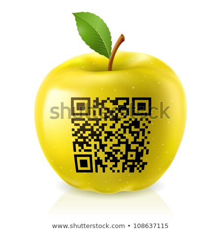 [[stock_photo]]: Apple With Qr Code