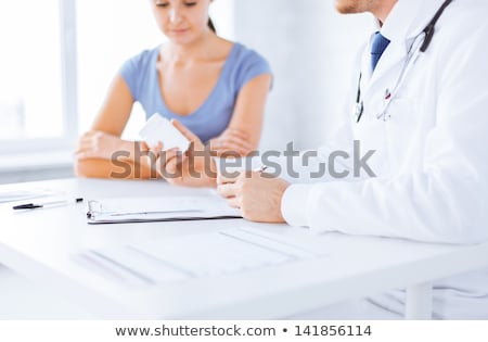 Stock fotó: Female Doctor With Packs Of Pills