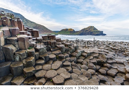 Foto stock: Unusual Geology At Giants Causeway Ireland