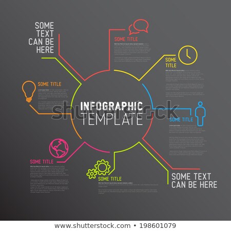 Zdjęcia stock: Dark Infographic Report Template Made From Lines