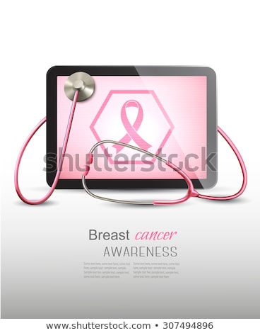 Stock photo: Breast Cancer On The Display Of Medical Tablet
