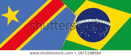 Stock fotó: Brazil And Democratic Republic Congo Flags
